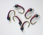 Blood Red Zebra Midge Tungsten Nymphs for Trout