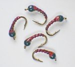 Blood Red Zebra Midge Tungsten Nymphs for Trout