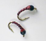 Blood Red Zebra Midge Tungsten Nymphs for Trout