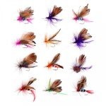 12 Pack Trout Fly Fishing Lures - Dry/Wet Flies