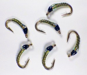 Olive Translucent Bling Midge Trout Fishing Flies