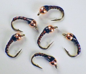 Root Beer Zebra Midge Tungsten Nymphs for Trout