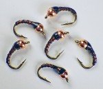Root Beer Zebra Midge Tungsten Nymphs for Trout