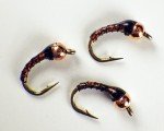 Root Beer Zebra Midge Tungsten Nymphs for Trout