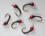 Black and Red Zebra Midge Tungsten Nymphs