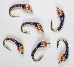 Root Beer Zebra Midge Tungsten Nymphs for Trout