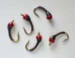 Black and Red Zebra Midge Tungsten Nymphs