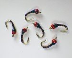 Black and Red Zebra Midge Tungsten Nymphs