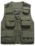 Flygo Men's Outdoor Fishing Vest Jacket with Multi Pockets