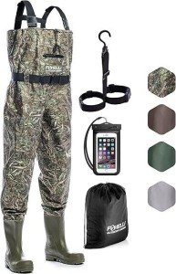 Camo Chest Waders with Boots - Waterproof Size 14
