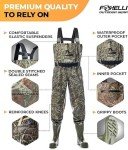 Camo Chest Waders with Boots - Waterproof Size 14