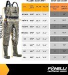 Camo Chest Waders with Boots - Waterproof Size 14