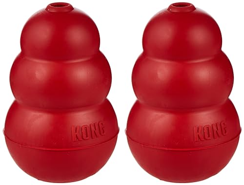 2 Pack KONG Classic Dog Toys, Red Medium