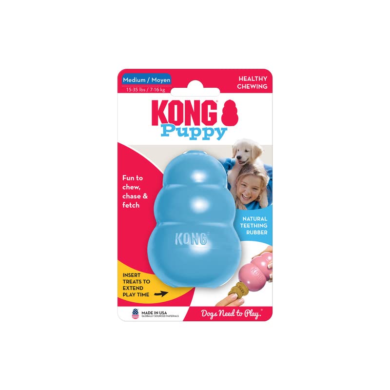 KONG Natural Teething Rubber Toy for Medium Puppies