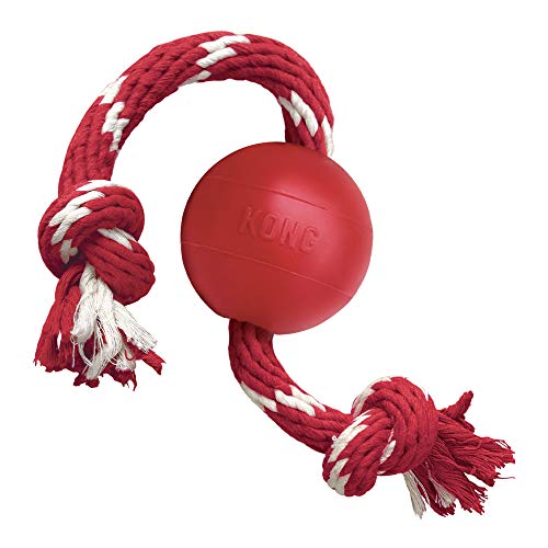 KONG Ball with Rope: Durable Fetch & Chew Toy