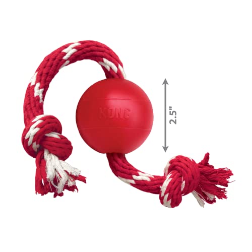 KONG Ball with Rope: Durable Fetch & Chew Toy