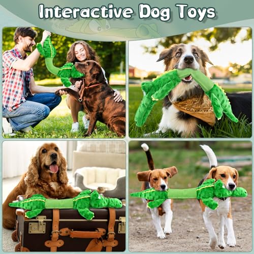 Durable Squeaky Plush, Tough Chew Tug Interactive Dog Toys