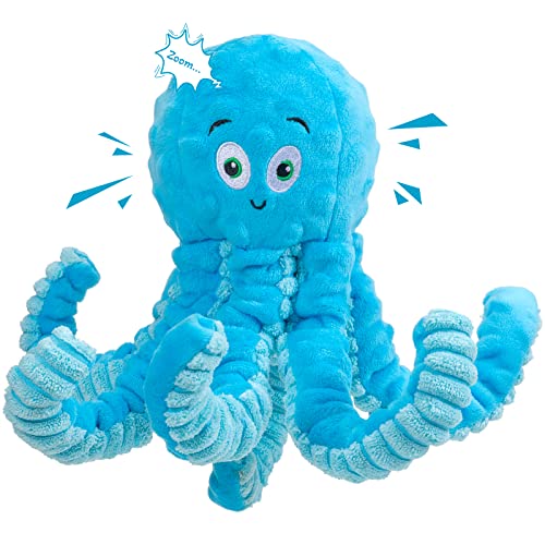 Large Breed Interactive Octopus Dog Plush Toy, Blue