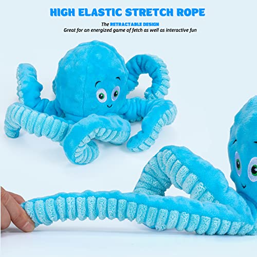 Large Breed Interactive Octopus Dog Plush Toy, Blue
