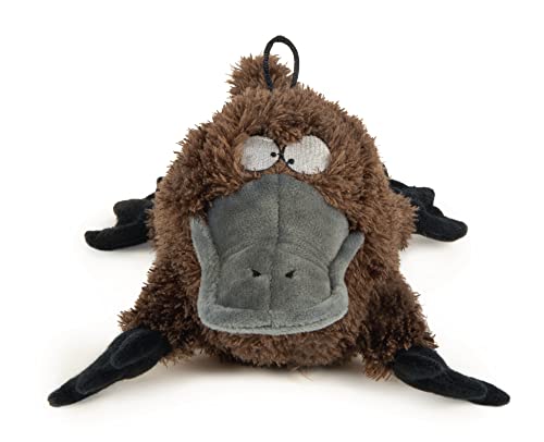 Durable Platypus Squeak Dog Toy - Brown, Large