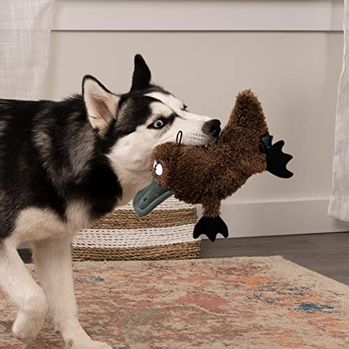 Durable Platypus Squeak Dog Toy - Brown, Large