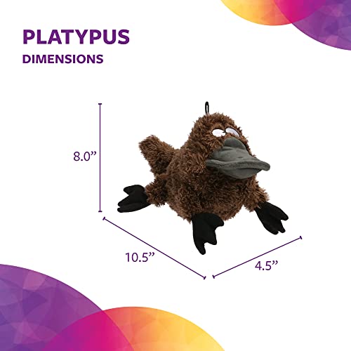 Durable Platypus Squeak Dog Toy - Brown, Large
