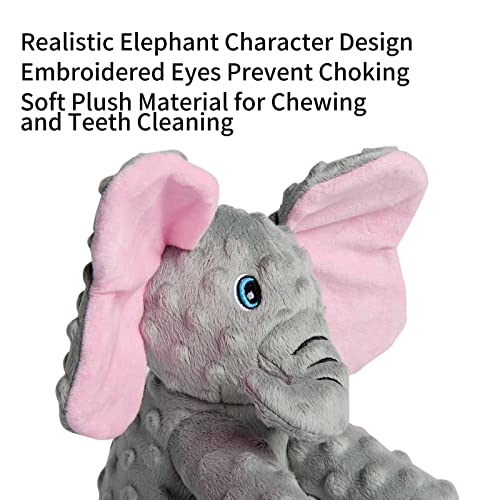 Durable Plush Elephant Dog Chew Toy for Medium-Large Breeds