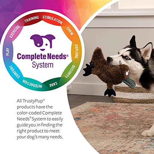 Durable Platypus Squeak Dog Toy - Brown, Large