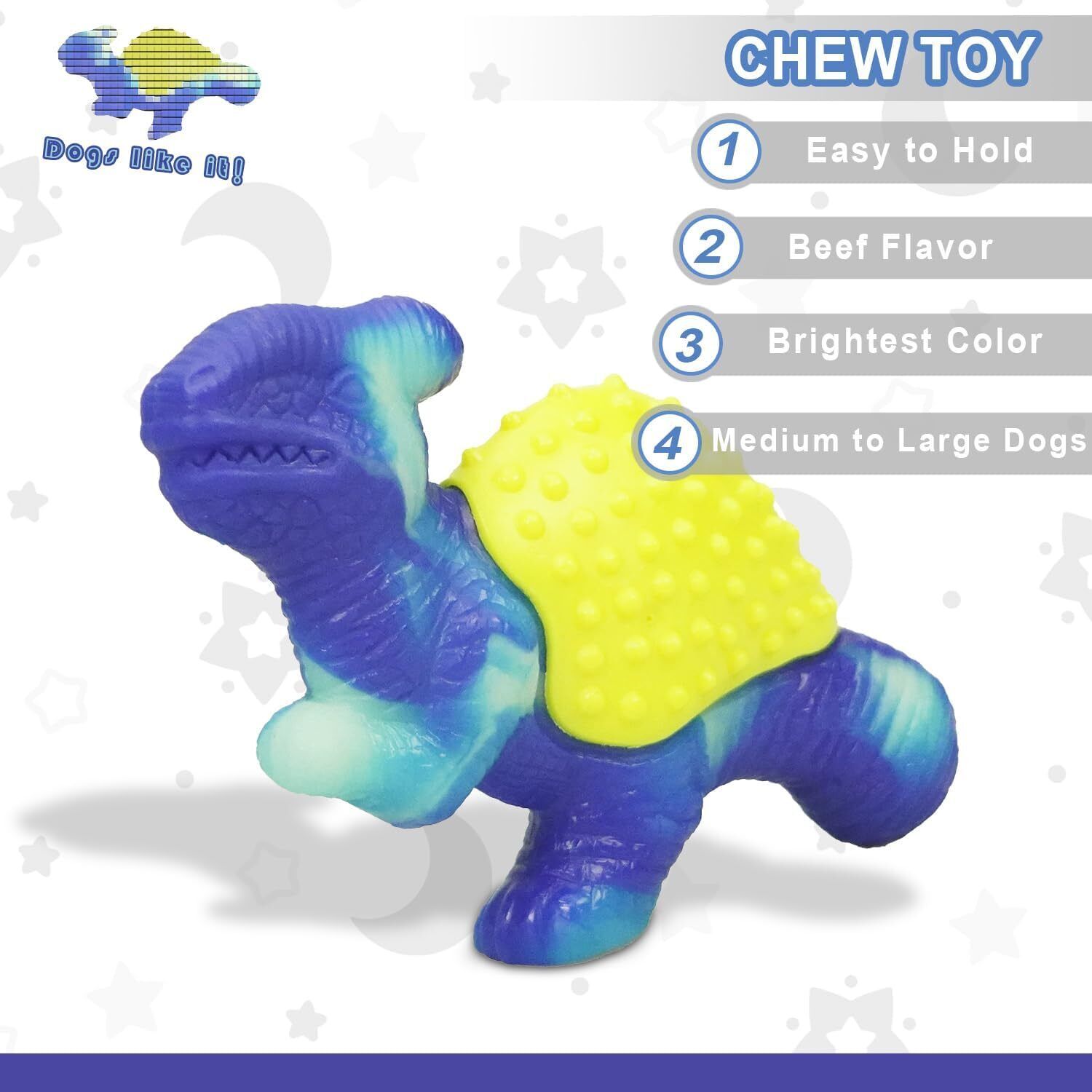Aggressive Chewer Dinosaur Dog Chew Toy for Teeth Cleaning