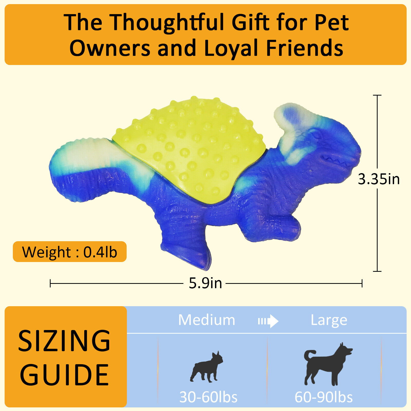 Aggressive Chewer Dinosaur Dog Chew Toy for Teeth Cleaning