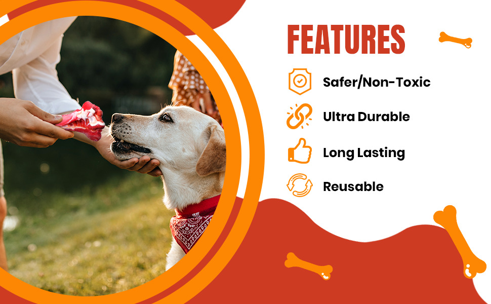Indestructible Dog Chew Bone Toy for Aggressive Chewers