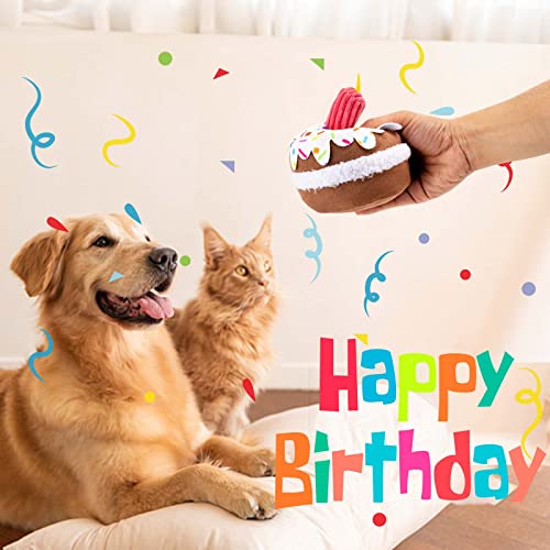 lilfrd Birthday Cake Squeaky Plush Dog Toy