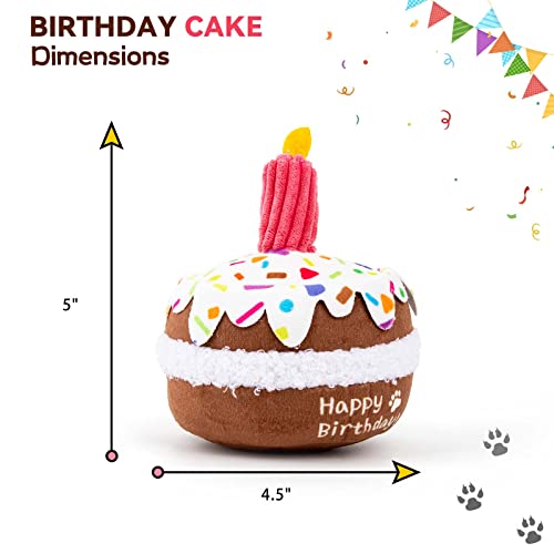 lilfrd Birthday Cake Squeaky Plush Dog Toy