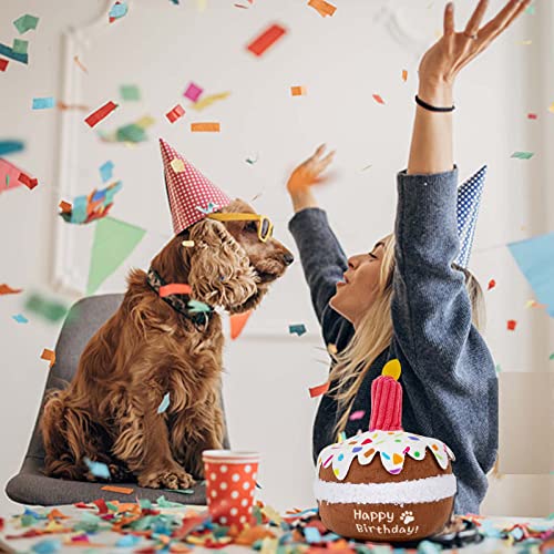 lilfrd Birthday Cake Squeaky Plush Dog Toy