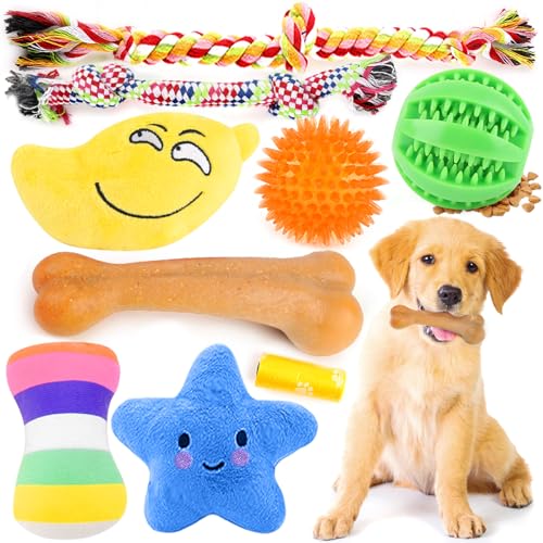 9-Pack Luxury Dog Toy Bundle with Interactive Treat Ball