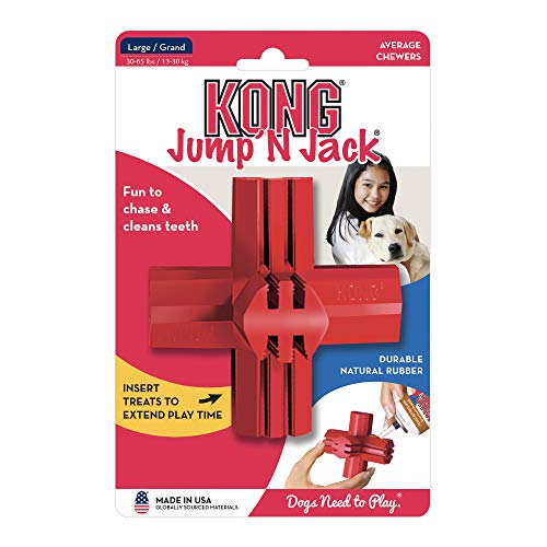 KONG Jump'N Jack - Durable Rubber Chew Toy for Large Dogs