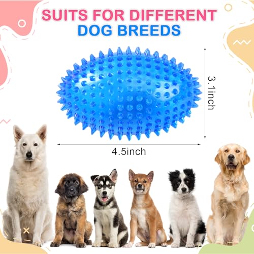 4 Pack Spiky Squeaker Football Toy for Dogs