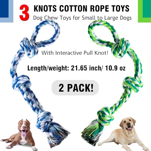 XIGOU Indestructible Dog Rope Chew Toys for Aggressive Chewers