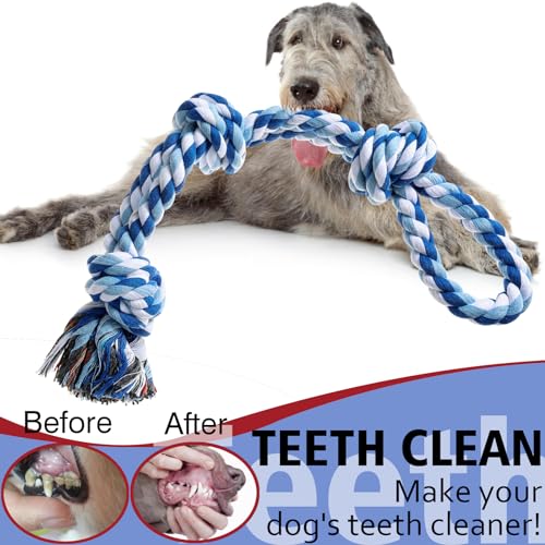 XIGOU Indestructible Dog Rope Chew Toys for Aggressive Chewers