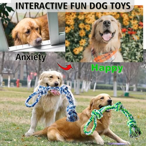 XIGOU Indestructible Dog Rope Chew Toys for Aggressive Chewers