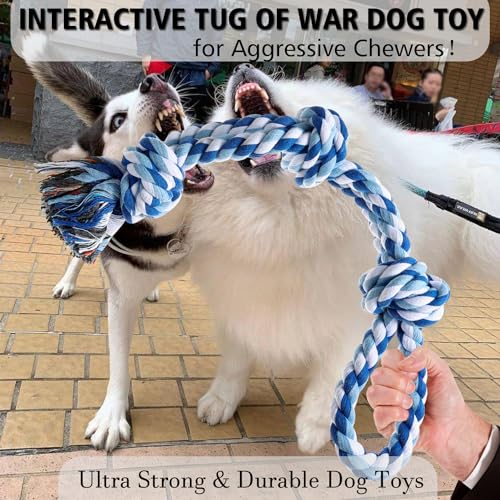 XIGOU Indestructible Dog Rope Chew Toys for Aggressive Chewers