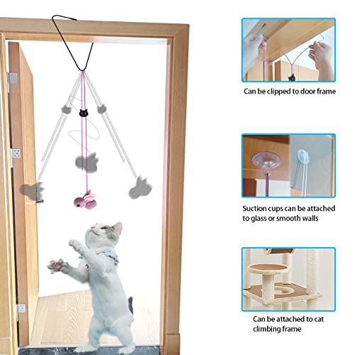 Interactive cat toy set for indoor cats with teaser toys