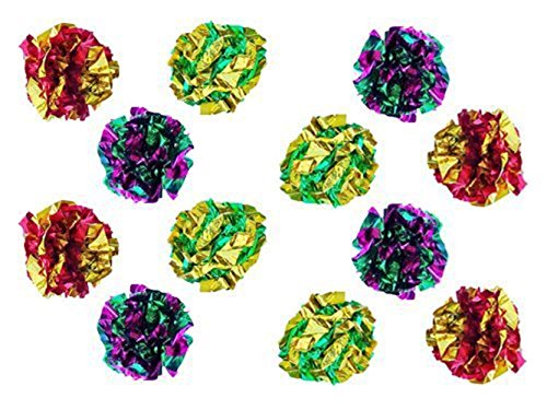 12 Pack Mylar Crinkle Balls Cat Toys by PETFAVORITES