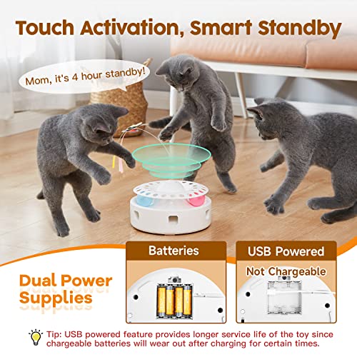 Potaroma 3in1 Automatic Interactive Cat Toy Floral White