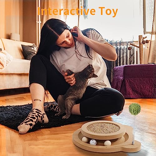 Interactive 3-in-1 Cat Scratcher with Toys