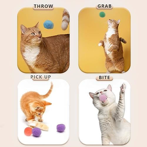DIY Cat Toy Set with Launcher and Pom-Poms