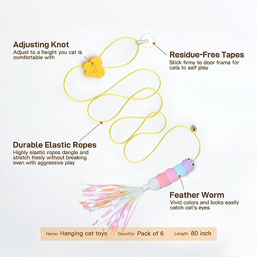 Potaroma Cat Feather Toys Set: Interactive Teaser Fun