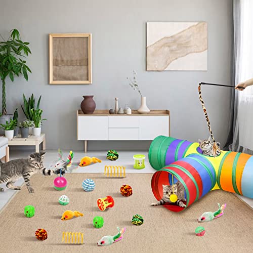 Interactive Cat Tunnel Toys Set for Kittens and Cats