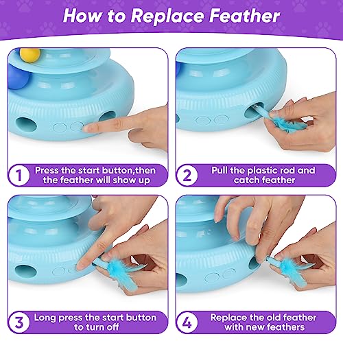 Interactive Cat Toys Set: Rotating Butterfly, Feather, Balls