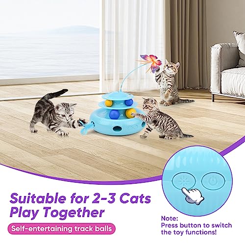 Interactive Cat Toys Set: Rotating Butterfly, Feather, Balls